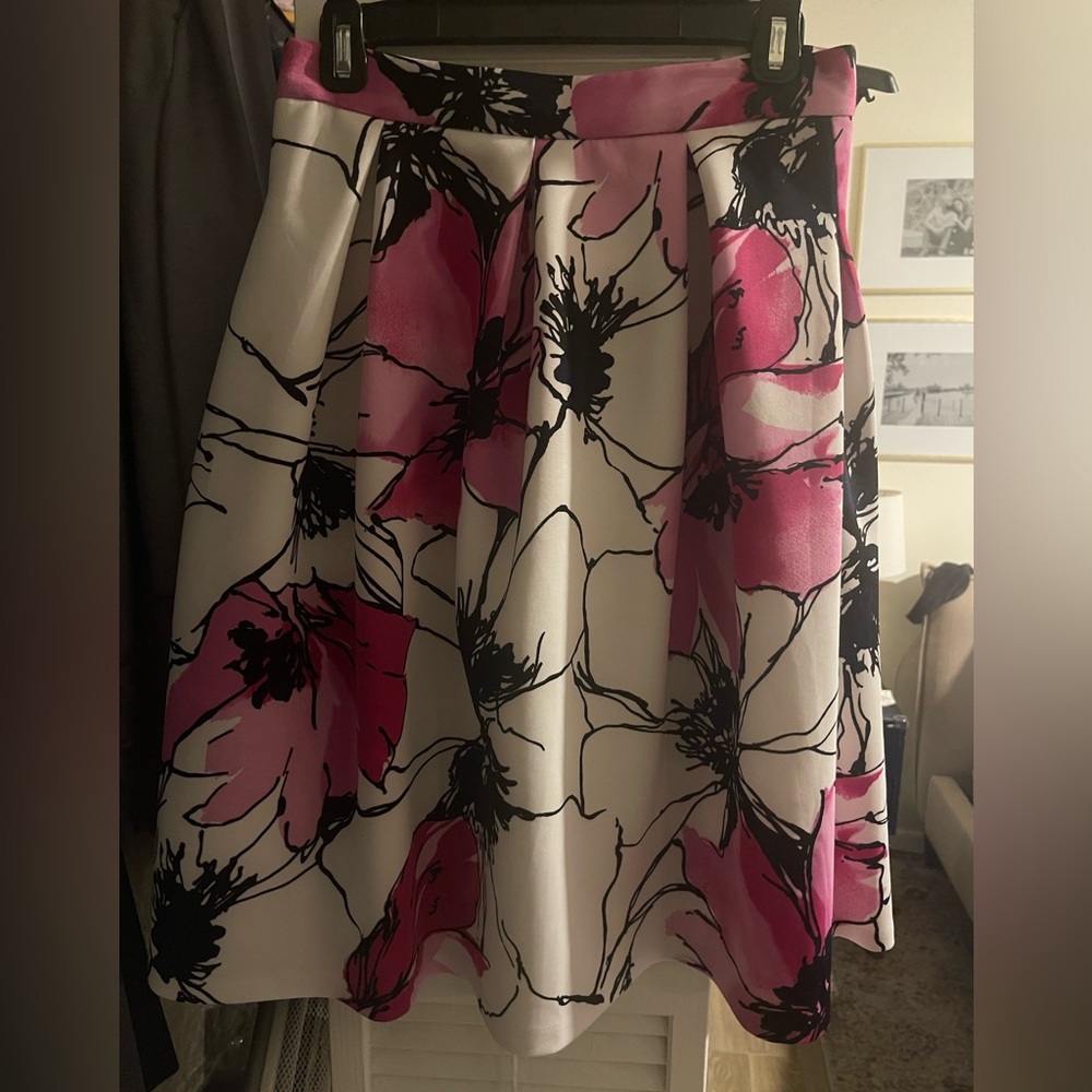 Aqua floral skirt